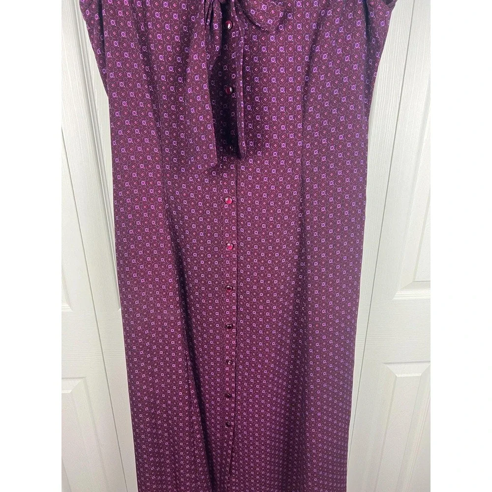 Danny & Nicole Purple Floral Maxi Dress Boho Cottagecore Retro Purple‎ Poly 12
